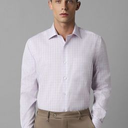 Louis Philippe Checked Pure Cotton Formal Shirt-image-54