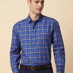 Allen Solly Slim Fit Tartan Checks Cotton Formal Shirt-image-25