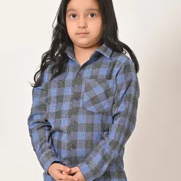 BAESD Kids Tartan Checked Cotton Casual Shirt-image-38