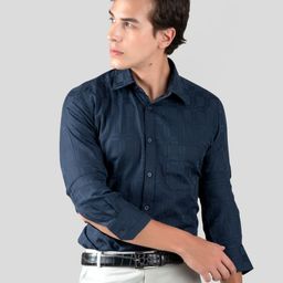 MUTAQINOTI windowpane checked Cotton Comfort Formal Shirt-image-60