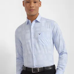 Allen Solly Slim Fit Geometric Printed Spread Collar Pure Cotton Formal Shirt-picture-17