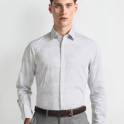 Arrow Checked Long Sleeves Pure Cotton 1851 Formal Shirt-image-35