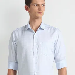 Arrow Striped Long Sleeves Cotton Autopress Formal Shirt-image-101