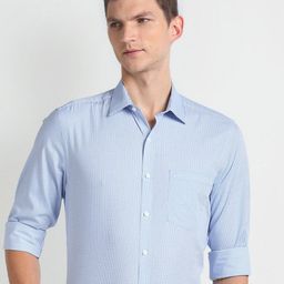 Arrow Long Sleeves Cotton Opaque Checked Formal Shirt-picture-20