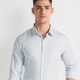 Arrow Tartan Checked Cutaway Collar Twill Weave Pure Cotton Formal Shirt-picture-19