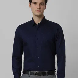 Peter England Men Spread Collar Geometric Printed Cotton Slim Fit Formal Shirt-image-34