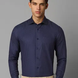 Louis Philippe Printed Spread Collar Long Sleeves Cotton Formal Shirt-image-16