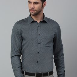 MUTAQINOTI Men Geometric Printed Cotton Comfort Opaque Formal Shirt-image-28