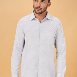 BYFORD by Pantaloons Micro Ditsy Printed Slim Fit Cotton Formal Shirt-image-16