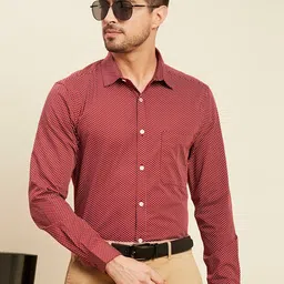 INVICTUS Original Slim Fit Micro Ditsy Printed Pure Cotton Formal Shirt-image-27