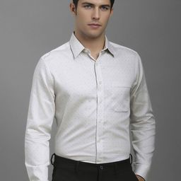 Louis Philippe Men Spread Collar Conversational Printed Cotton Formal Shirt-picture-9