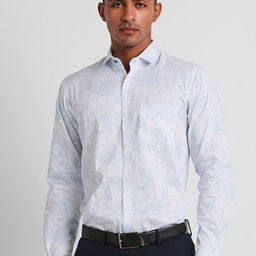 Peter England Slim Fit Graphic Printed Pure Cotton Formal Shirt-picture-21