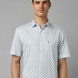 Allen Solly Slim Fit Ethnic Motifs Printed Pure Cotton Formal Shirt-image-7