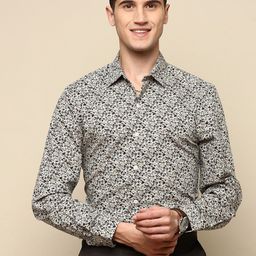INVICTUS Standard Floral Printed Cotton Spread Collar Slim Fit Floral Opaque Formal Shirt-15