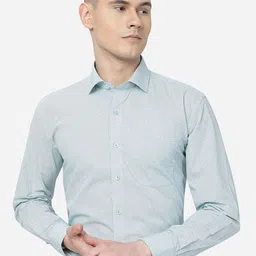 JADE BLUE Micro Ditsy Printed Pure Cotton Formal Shirt-image-54