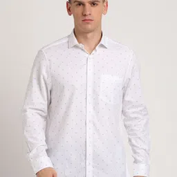 Turtle Men Micro Disty Printed Spread Collar Formal Shirt-image-66
