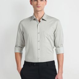Arrow Micro Ditsy Printed Pure Cotton Twill Formal Shirt-picture-23