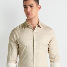 Arrow Printed spread collar Long Sleeves Cotton Formal Shirt-picture-44