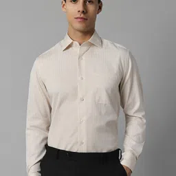 Louis Philippe Men Opaque Striped Classic Fit Formal Formal Pure Cotton Shirt-picture-8