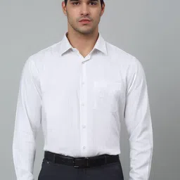 Cantabil Comfort Regular Vertical Stripes Fit Spread Collar Long Sleeves Formal Shirt-image-84