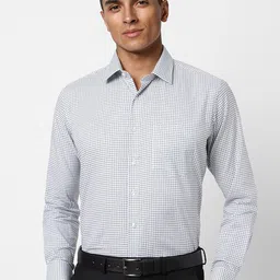 Van Heusen Slim Fit Micro Checked Formal Shirt-image-21