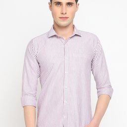 JADEBERRY Men Classic Slim Fit Striped Cotton Casual Shirt-image-54