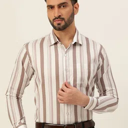 JAVINISHKA Striped Cotton Classic Slim Fit Opaque Formal Shirt-picture-20