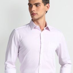 Arrow Regular Fit Spread Collar Opaque Twill Cotton Formal Shirt-image-35