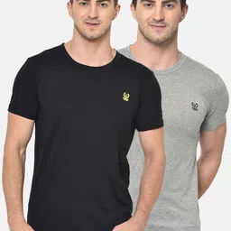 VIMAL JONNEY Men Pack of 2 Solid Round Neck T-shirt-image-97