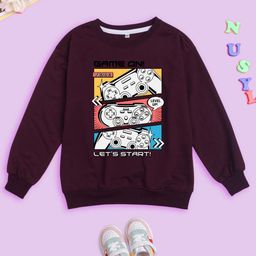 BAESD Kids Graphic Printed Round Neck Long Sleeves Fleece Pullover Sweatshirt-picture-43