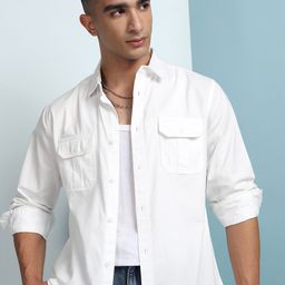 KETCH Spread Collar Long Sleeves Slim Fit Cotton Casual Shirt-picture-15