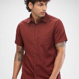 SPYKAR Men Slim Fit Opaque Solid Spread Collar Casual Shirt-image-92