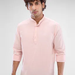 SPYKAR Men Solid Band Collar Slim Fit Casual Shirt-image-33