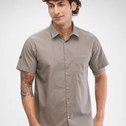 SPYKAR Men Micro Ditsy Printed Spread Collar Slim Fit Casual Shirt-picture-4