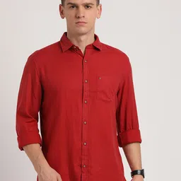 Turtle Men Solid Spread Collar Casual Shirt-image-92