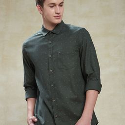 Turtle Relaxed Slim Fit Geometric Printed Spread Collar Cotton Casual Shirt-image-57