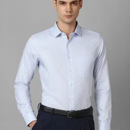 Louis Philippe Slim Fit Geometric Printed Long Sleeves Cotton Casual Shirt-image-59