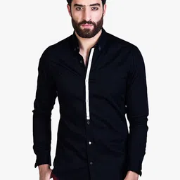 MR BUTTON Button-Down Collar Long Sleeves Slim Fit Casual Cotton Satin Shirt-image-45