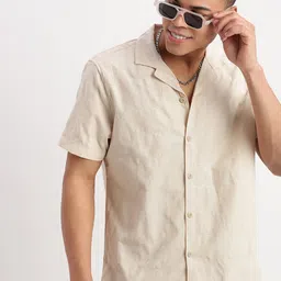 SHOWOFF Premium Relaxed Fit Spread Collar Short Sleeves Cotton Casual Shirt-picture-23
