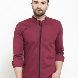 WESTCLO Mandarin Collar Cotton Slim Fit Casual Shirt-image-8