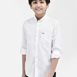 Crimsoune Club Boys Classic Slim Fit Roll-Up Sleeves Pure Cotton Casual Shirt-image-33
