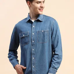CAMLA Spread Collar Pure Cotton Casual Shirt-image-11