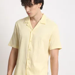 THE BEAR HOUSE Cuban Collar Solid Regular Fit Casual Shirt-image-74
