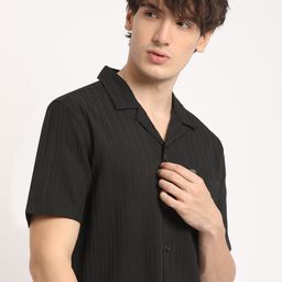 THE BEAR HOUSE Men Striped Regular Fit Cuban Collar Casual Shirt-image-47