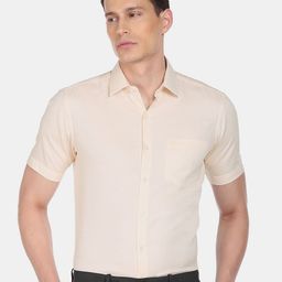Arrow Men Peach-Coloured Formal Cotton Shirt-picture-14