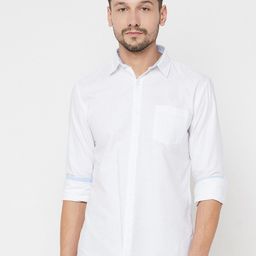 METTLE Men White Opaque Casual Cotton Shirt-picture-20