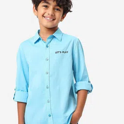 BONKIDS Boys Spread Collar Casual Cotton Shirt-image-50