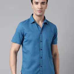 Woodland Spread Collar Opaque Casual Shirt-image-36