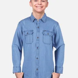 Gini and Jony Boys Regular Fit Spread Collar Long Sleeve Denim Casual Shirt-image-57