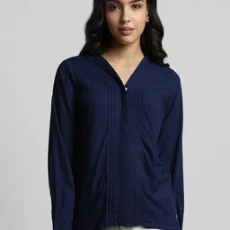 Allen Solly Woman Long Sleeves Collarless Casual Shirt-64